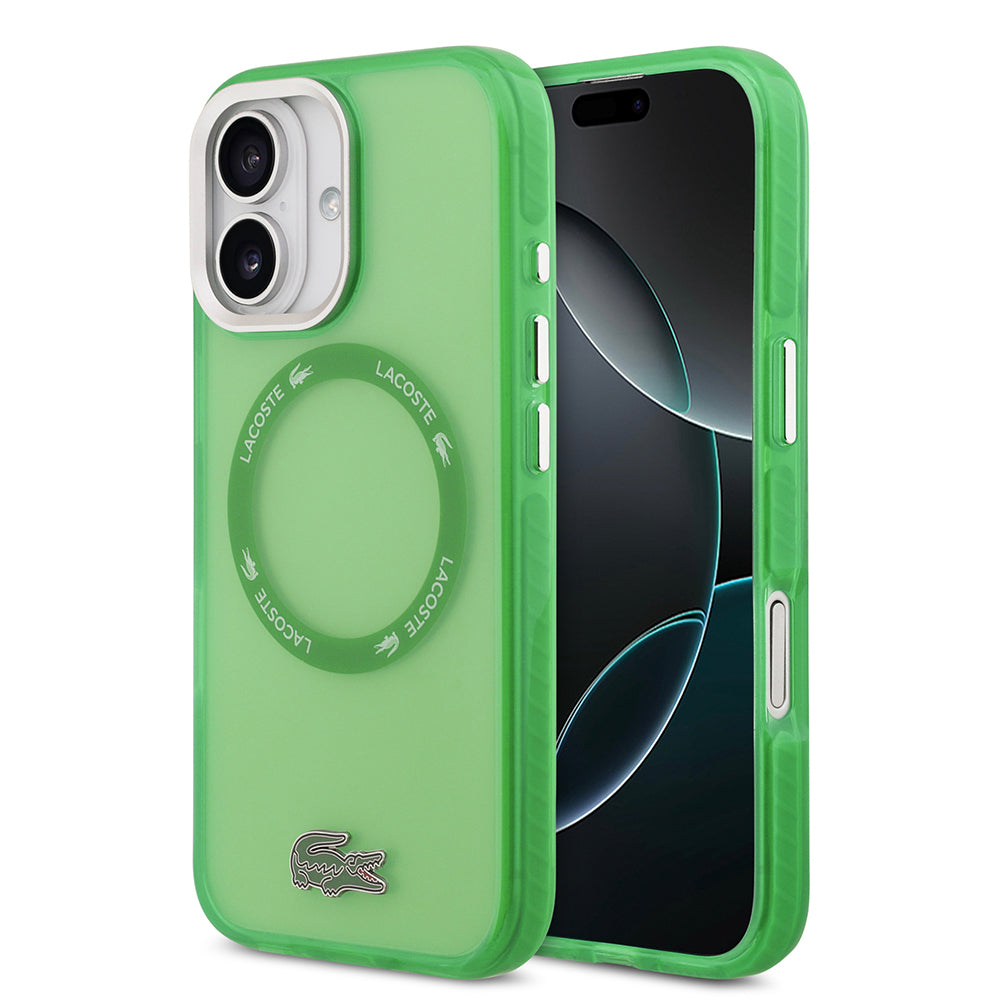 iPhone 17 Kılıf Lacoste Orjinal Lisanslı M-safe Şarj Özellikli İkonik Timsah Logolu Buzlu Kapak