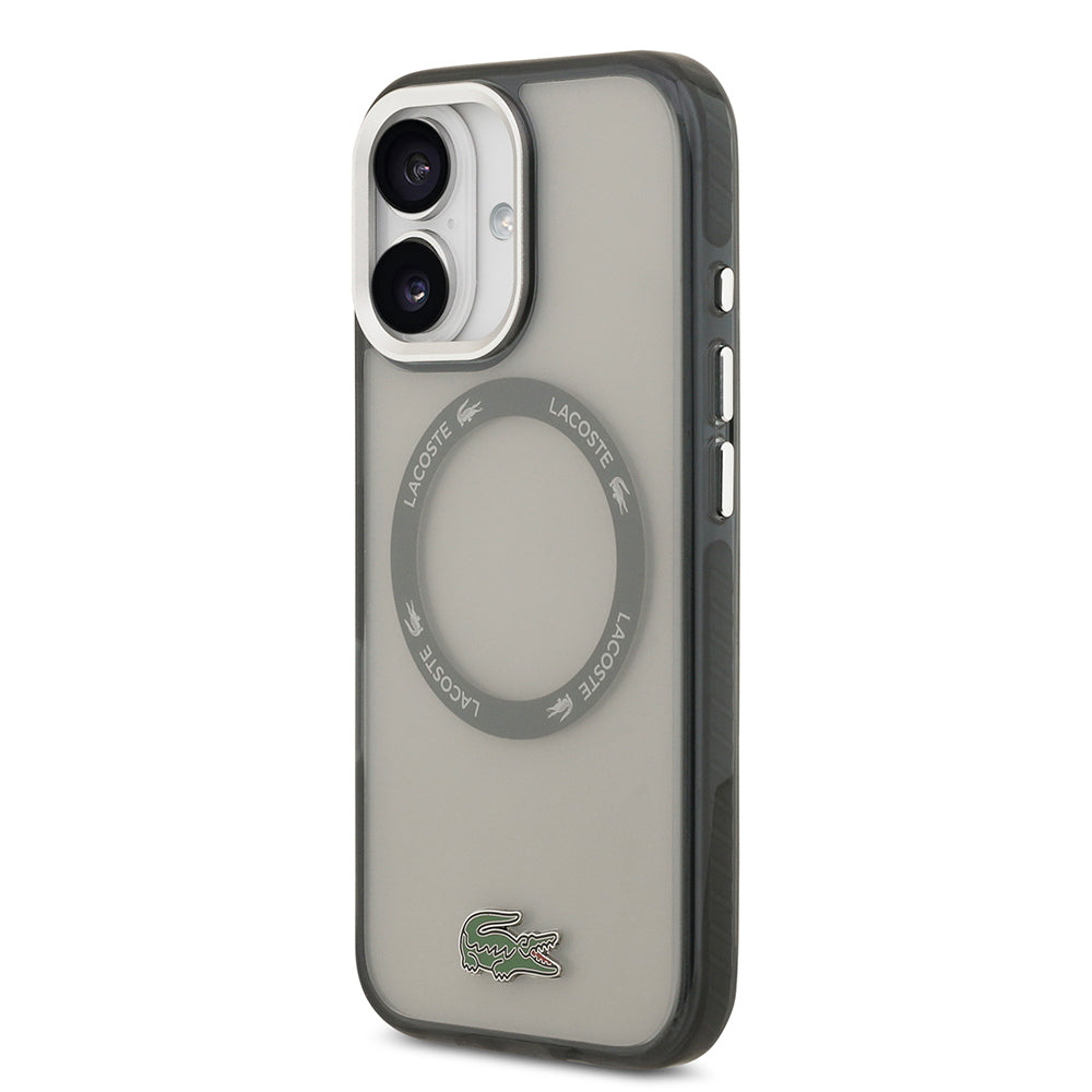 iPhone 17 Kılıf Lacoste Orjinal Lisanslı M-safe Şarj Özellikli İkonik Timsah Logolu Buzlu Kapak