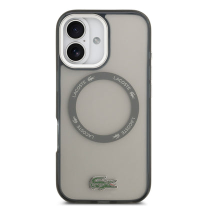 iPhone 17 Kılıf Lacoste Orjinal Lisanslı M-safe Şarj Özellikli İkonik Timsah Logolu Buzlu Kapak