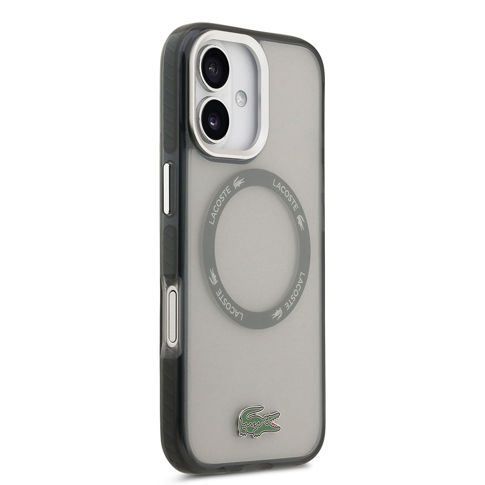 iPhone 17 Kılıf Lacoste Orjinal Lisanslı M-safe Şarj Özellikli İkonik Timsah Logolu Buzlu Kapak
