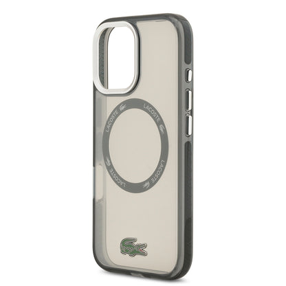 iPhone 17 Kılıf Lacoste Orjinal Lisanslı M-safe Şarj Özellikli İkonik Timsah Logolu Buzlu Kapak