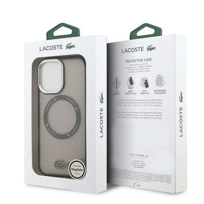 iPhone 17 Kılıf Lacoste Orjinal Lisanslı M-safe Şarj Özellikli İkonik Timsah Logolu Buzlu Kapak