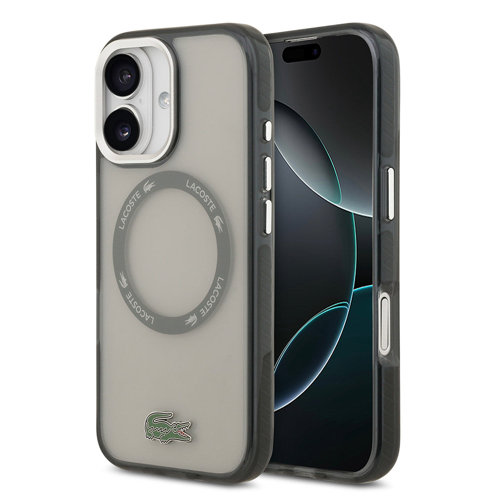 iPhone 17 Kılıf Lacoste Orjinal Lisanslı M-safe Şarj Özellikli İkonik Timsah Logolu Buzlu Kapak