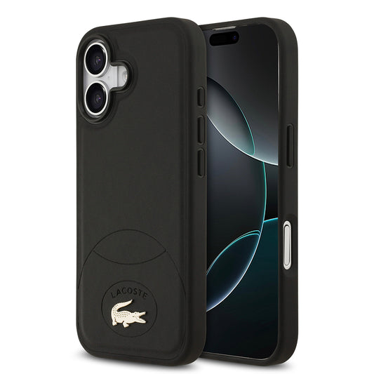 iPhone 17 Kılıf Lacoste Orjinal Lisanslı M-safe Şarj Özellikli PU Deri Tasarımlı Metal Logolu Kapak