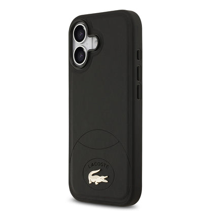 iPhone 17 Kılıf Lacoste Orjinal Lisanslı M-safe Şarj Özellikli PU Deri Tasarımlı Metal Logolu Kapak