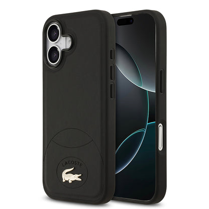 iPhone 17 Kılıf Lacoste Orjinal Lisanslı M-safe Şarj Özellikli PU Deri Tasarımlı Metal Logolu Kapak