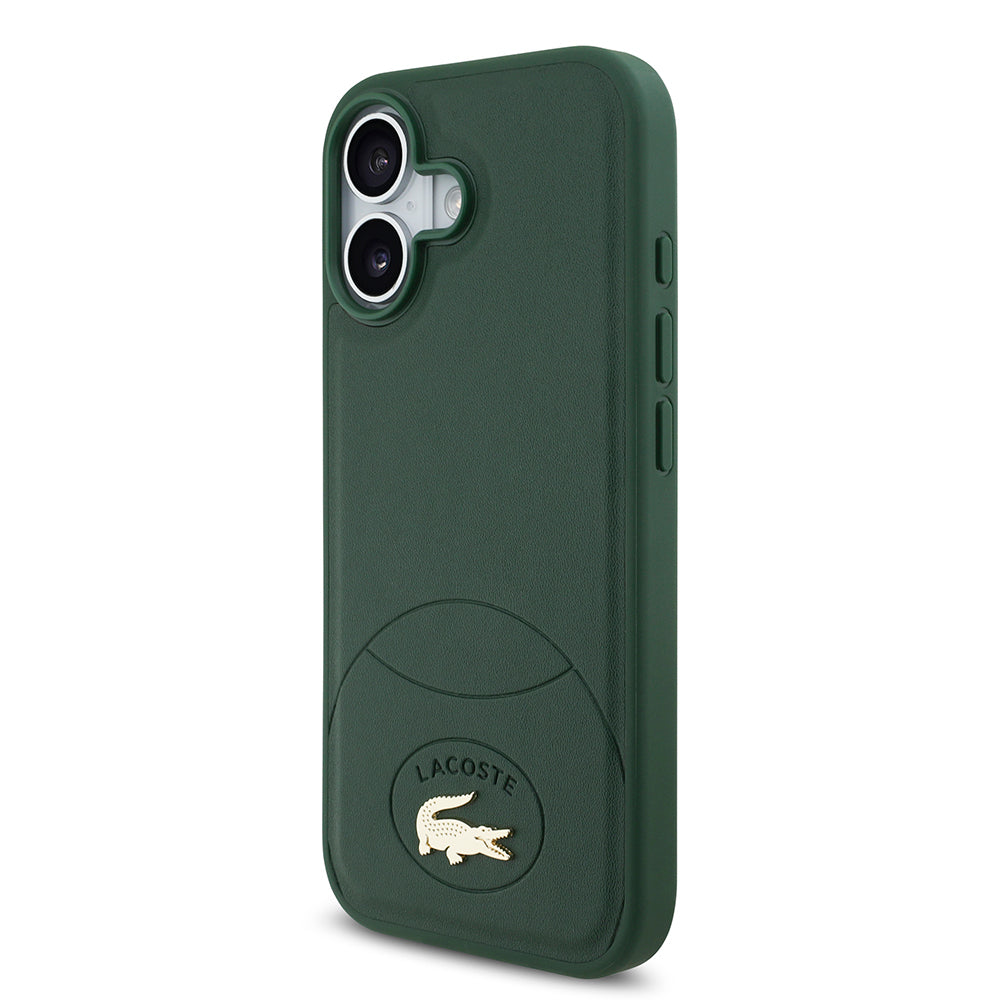 iPhone 17 Kılıf Lacoste Orjinal Lisanslı M-safe Şarj Özellikli PU Deri Tasarımlı Metal Logolu Kapak