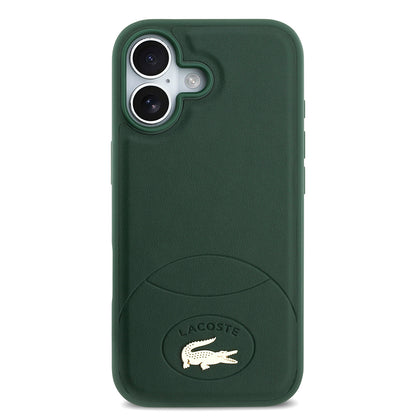 iPhone 17 Kılıf Lacoste Orjinal Lisanslı M-safe Şarj Özellikli PU Deri Tasarımlı Metal Logolu Kapak