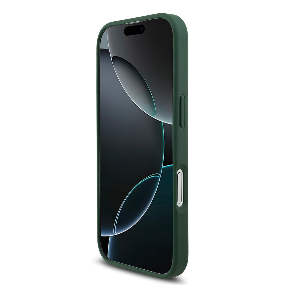 iPhone 17 Kılıf Lacoste Orjinal Lisanslı M-safe Şarj Özellikli PU Deri Tasarımlı Metal Logolu Kapak