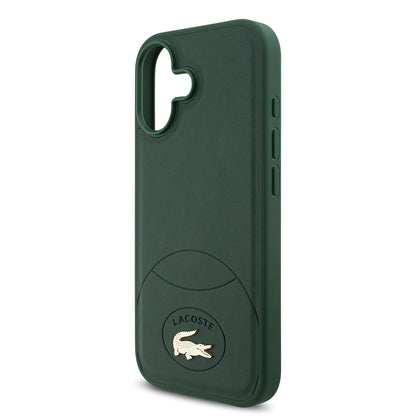 iPhone 17 Kılıf Lacoste Orjinal Lisanslı M-safe Şarj Özellikli PU Deri Tasarımlı Metal Logolu Kapak
