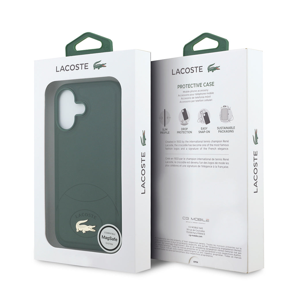 iPhone 17 Kılıf Lacoste Orjinal Lisanslı M-safe Şarj Özellikli PU Deri Tasarımlı Metal Logolu Kapak