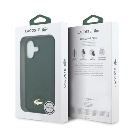 iPhone 17 Kılıf Lacoste Orjinal Lisanslı M-safe Şarj Özellikli PU Deri Tasarımlı Metal Logolu Kapak