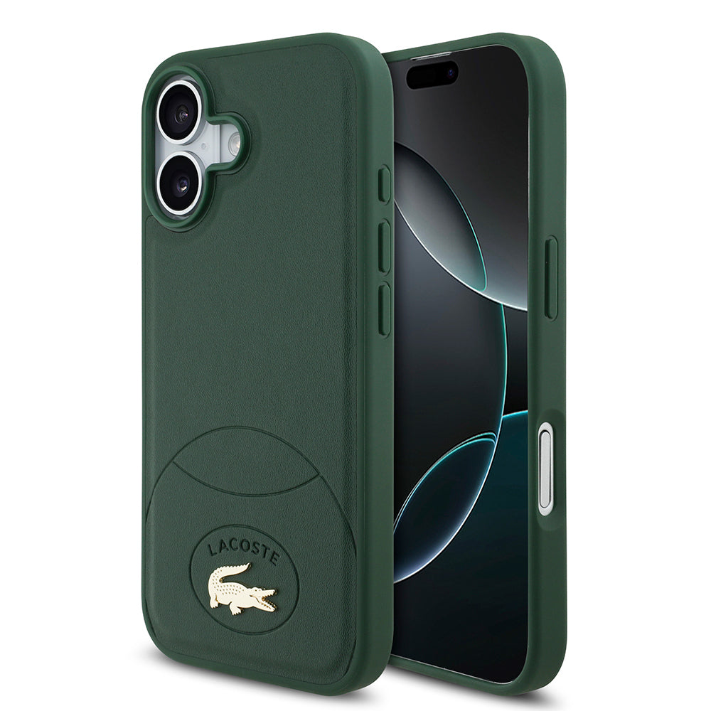 iPhone 17 Kılıf Lacoste Orjinal Lisanslı M-safe Şarj Özellikli PU Deri Tasarımlı Metal Logolu Kapak