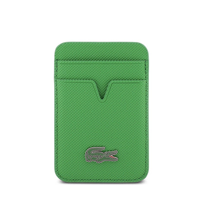 iPhone 17 Kılıf Lacoste Orjinal Lisanslı M-safe Şarj Özellikli PU Pike Desenli Metal Logolu Kartlıklı Kapak