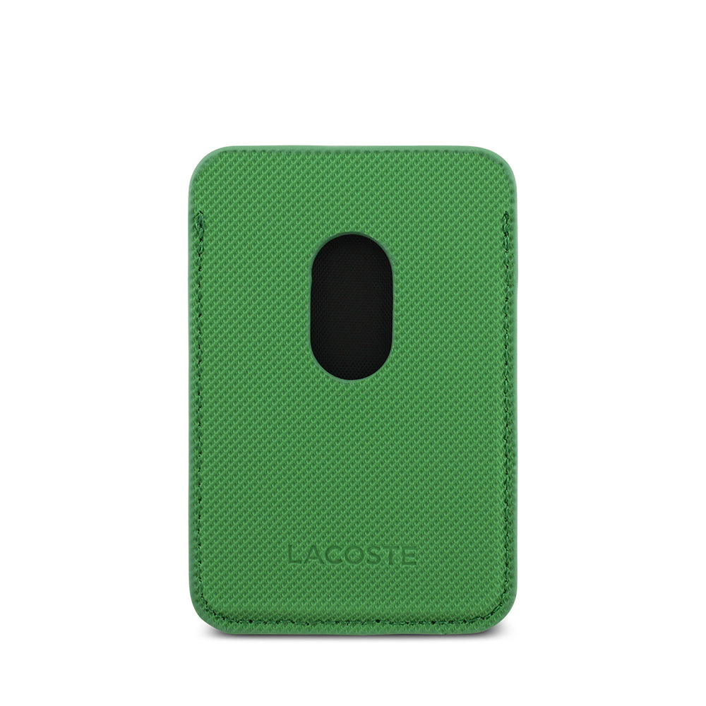 iPhone 17 Kılıf Lacoste Orjinal Lisanslı M-safe Şarj Özellikli PU Pike Desenli Metal Logolu Kartlıklı Kapak