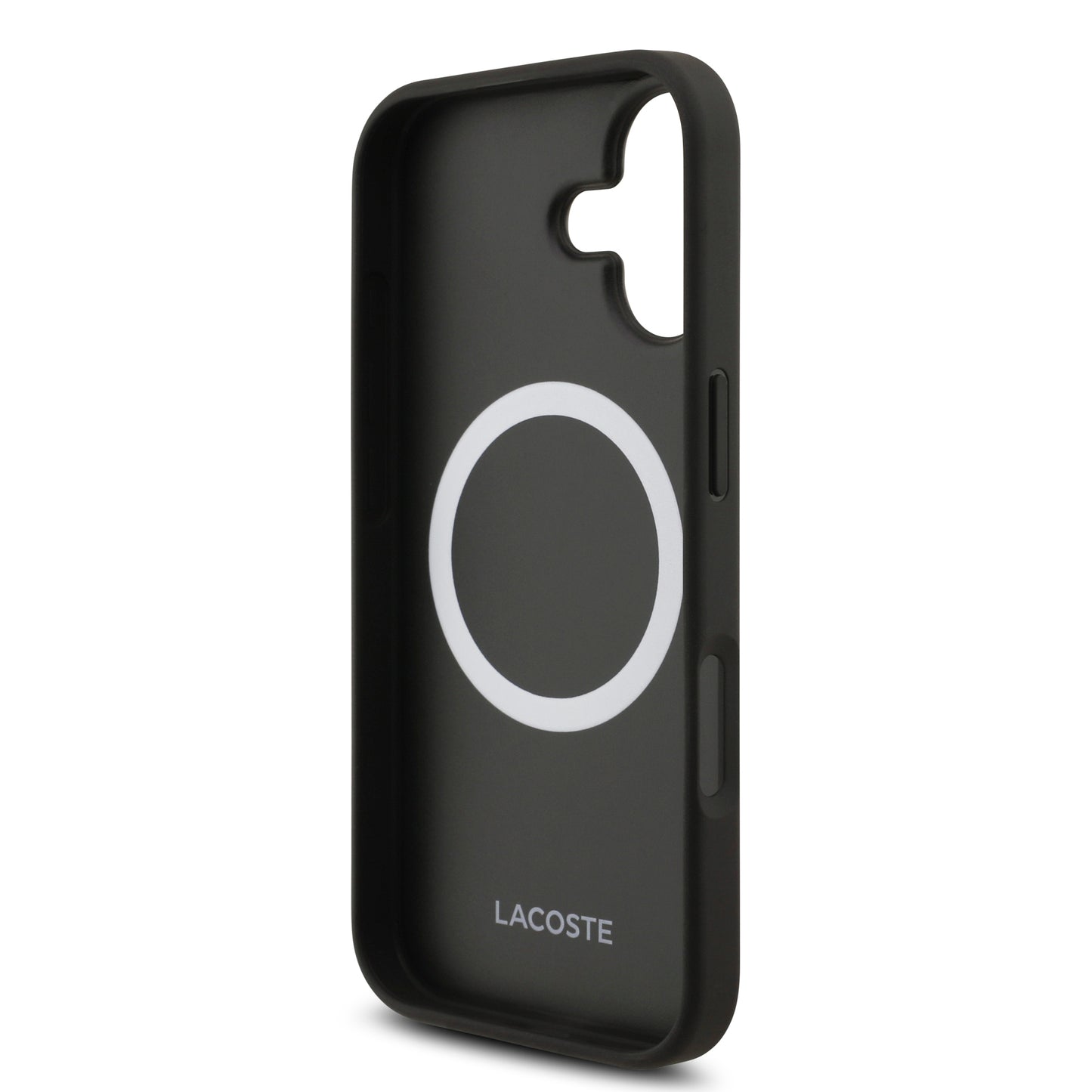 iPhone 17 Kılıf Lacoste Orjinal Lisanslı M-safe Şarj Özellikli PU Pike Desenli Metal Logolu Kartlıklı Kapak