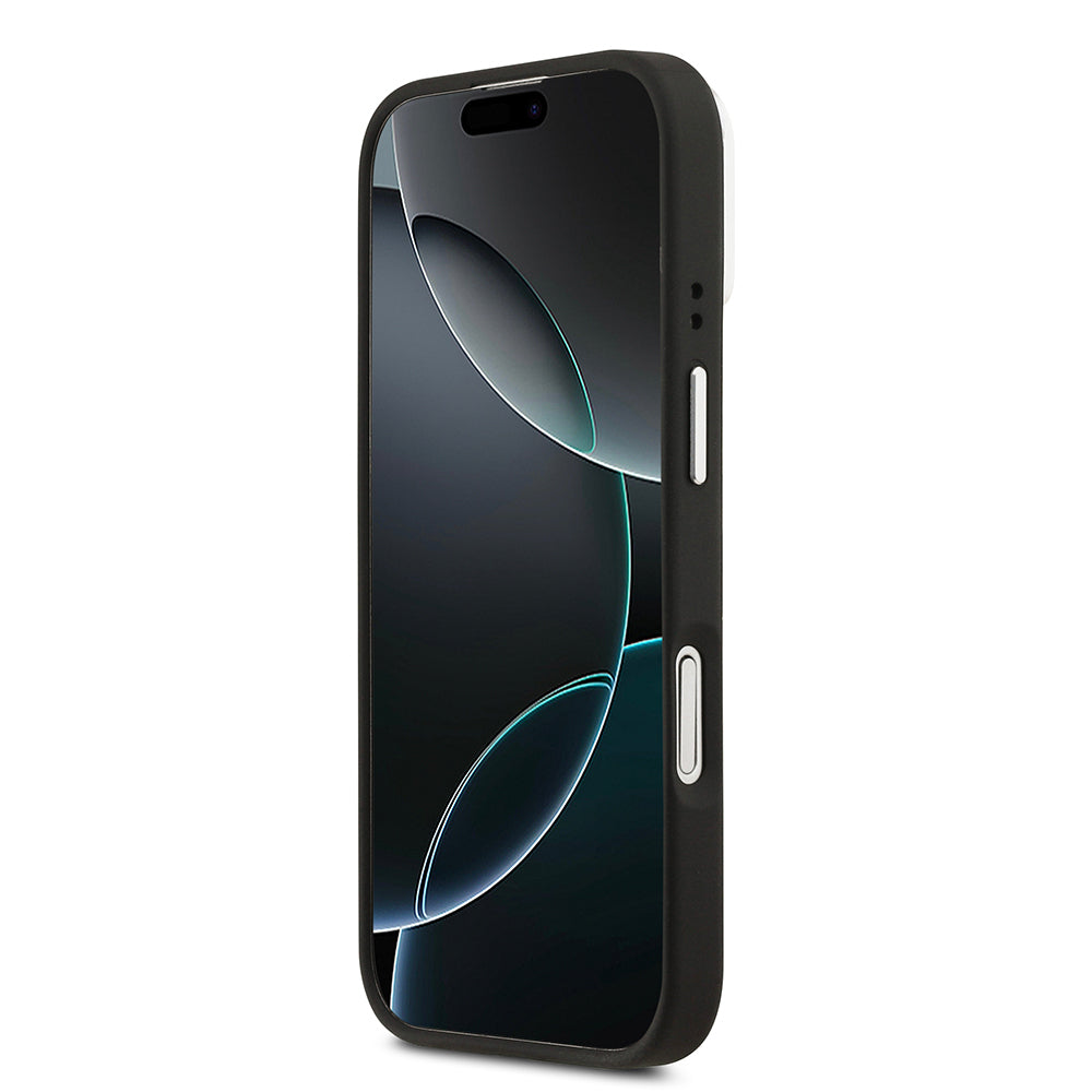 iPhone 17 Kılıf Lacoste Orjinal Lisanslı M-safe Şarj Özellikli PU Pike Desenli Standlı Metal Logolu Kapak
