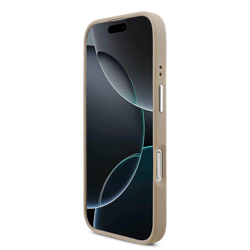 iPhone 17 Kılıf Lacoste Orjinal Lisanslı M-safe Şarj Özellikli PU Pike Desenli Standlı Metal Logolu Kapak