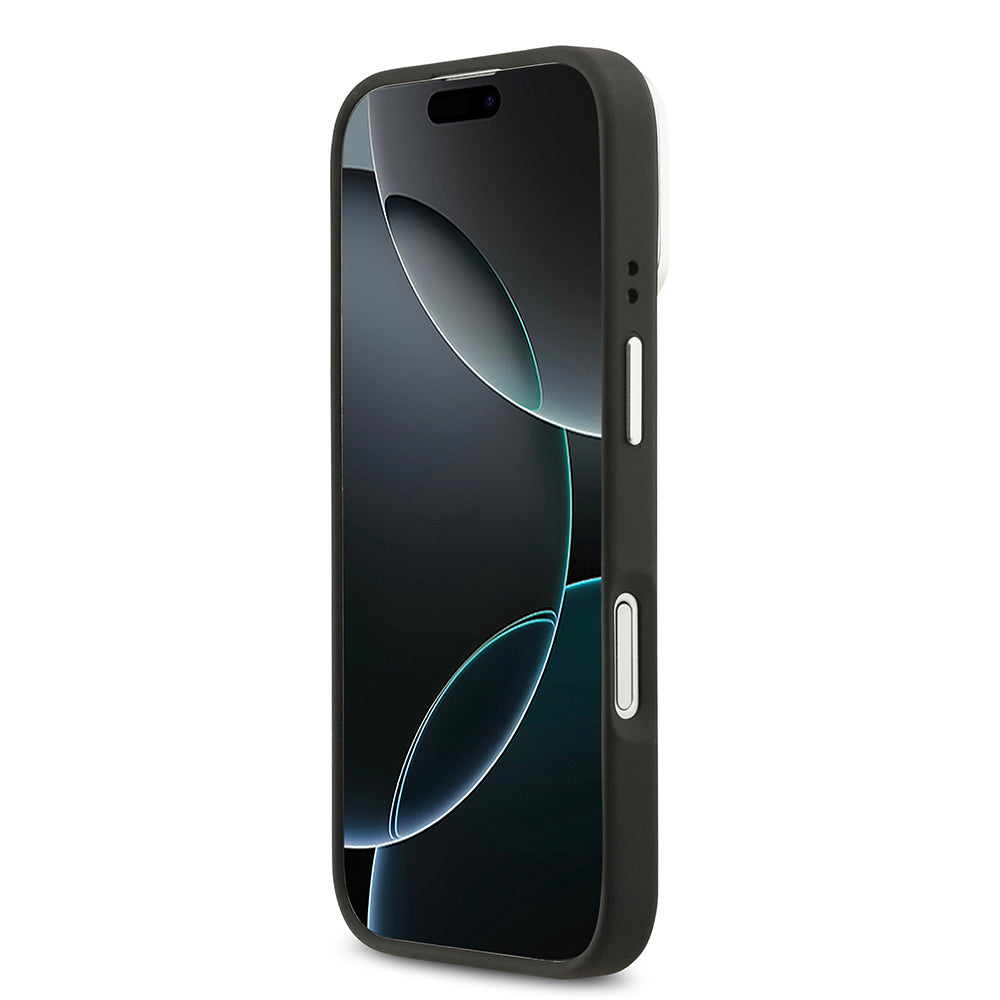 iPhone 17 Kılıf Lacoste Orjinal Lisanslı M-safe Şarj Özellikli PU Pike Desenli Standlı Metal Logolu Kapak