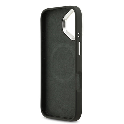iPhone 17 Kılıf Lacoste Orjinal Lisanslı M-safe Şarj Özellikli PU Pike Desenli Standlı Metal Logolu Kapak