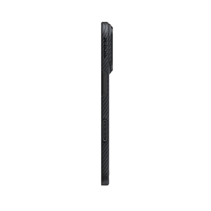 iPhone 17 Kılıf M-safe Şarj Özellikli 1500D Aramid Fiber Pitaka Ultra-Slim Classic Serisi Black-Grey Twill Kapak