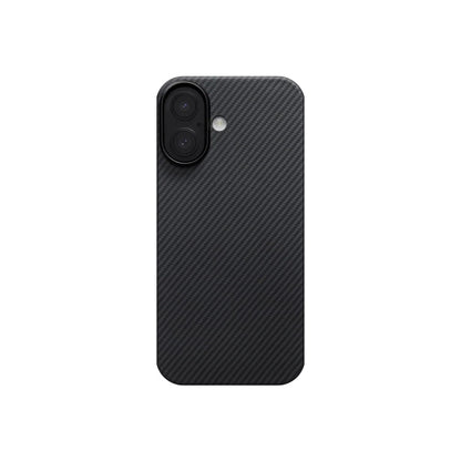 iPhone 17 Kılıf M-safe Şarj Özellikli 1500D Aramid Fiber Pitaka Ultra-Slim Classic Serisi Black-Grey Twill Kapak