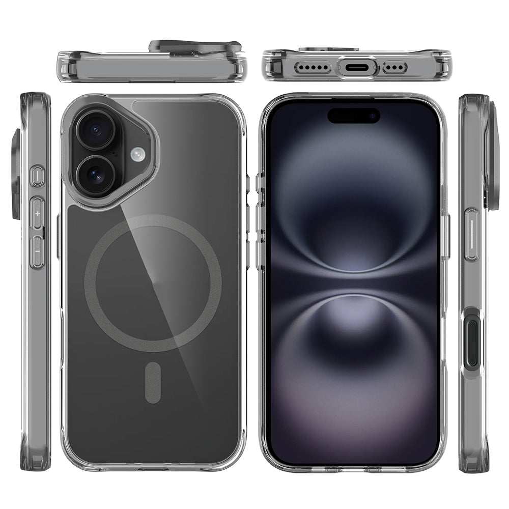 Apple iPhone 17 Kılıf M-safe Şarj Özellikli Airbagli Kamera Standlı Zore Azor Kapak