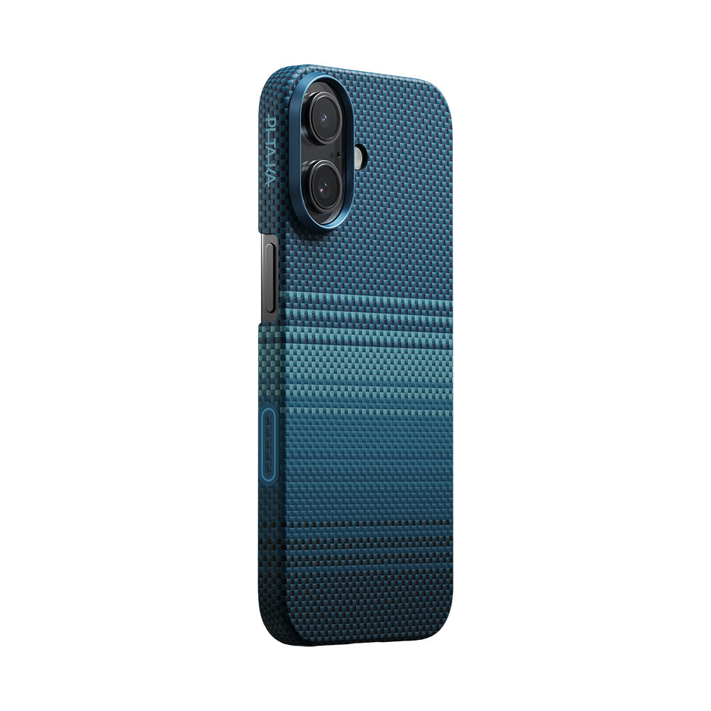 iPhone 17 Kılıf M-safe Şarj Özellikli Aramid Fiber Pitaka Tactile Woven Sunset-Moonrise Serisi Kapak