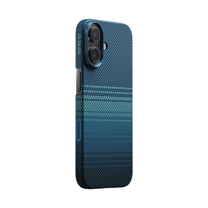 iPhone 17 Kılıf M-safe Şarj Özellikli Aramid Fiber Pitaka Tactile Woven Sunset-Moonrise Serisi Kapak