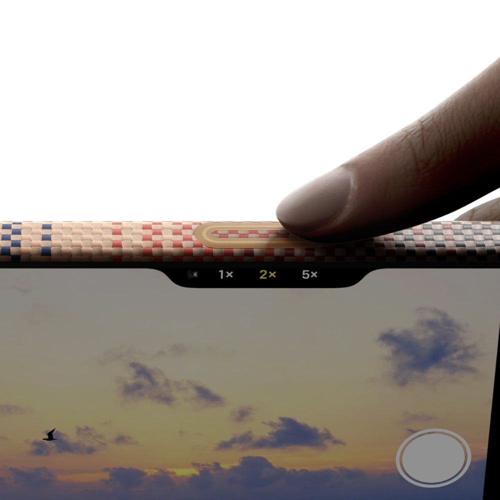 iPhone 17 Kılıf M-safe Şarj Özellikli Aramid Fiber Pitaka Tactile Woven Sunset-Moonrise Serisi Kapak