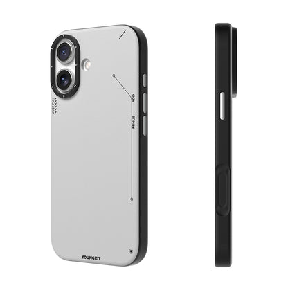 iPhone 17 Kılıf M-safe Şarj Özellikli Basit Mat Deri Desenli Youngkit Tech Fashion Serisi Kapak