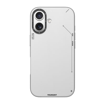 iPhone 17 Kılıf M-safe Şarj Özellikli Basit Mat Deri Desenli Youngkit Tech Fashion Serisi Kapak