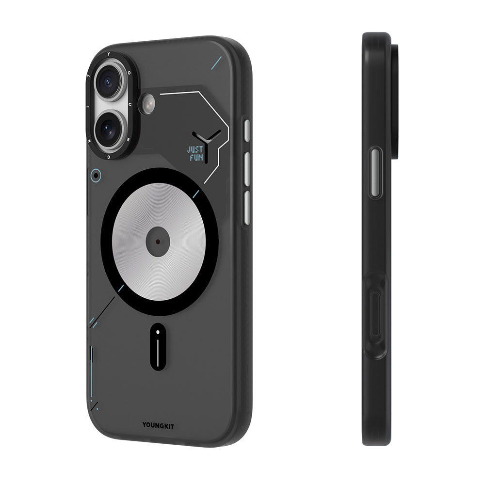 iPhone 17 Kılıf M-safe Şarj Özellikli Disk Desenli Youngkit Disc Battle Kapak