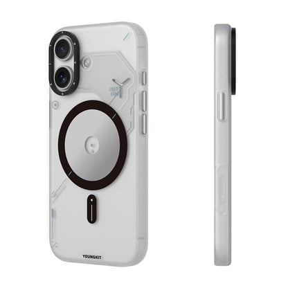 iPhone 17 Kılıf M-safe Şarj Özellikli Disk Desenli Youngkit Disc Battle Kapak