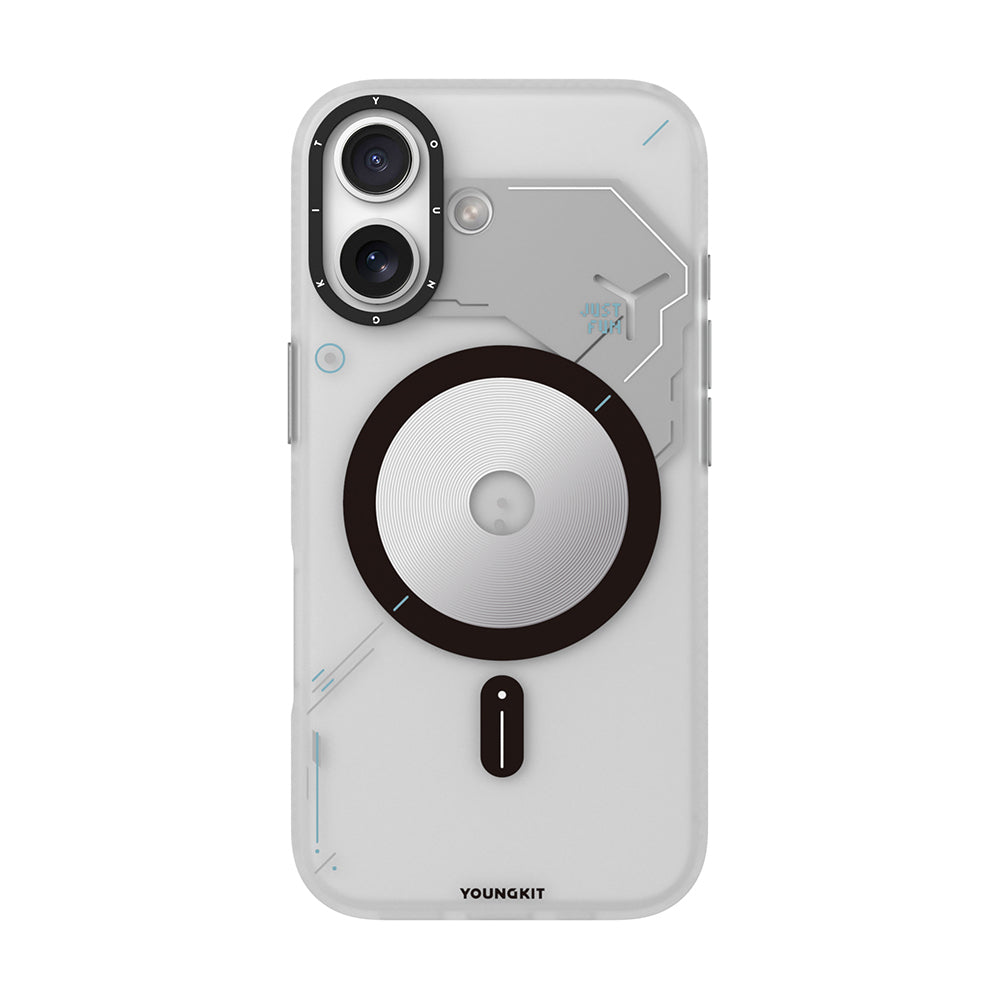 iPhone 17 Kılıf M-safe Şarj Özellikli Disk Desenli Youngkit Disc Battle Kapak
