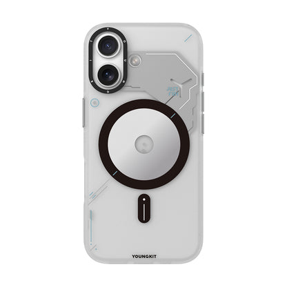 iPhone 17 Kılıf M-safe Şarj Özellikli Disk Desenli Youngkit Disc Battle Kapak
