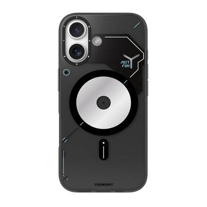 iPhone 17 Kılıf M-safe Şarj Özellikli Disk Desenli Youngkit Disc Battle Kapak