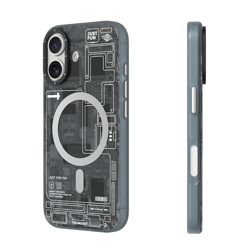 iPhone 17 Kılıf M-safe Şarj Özellikli Kamera Denetim Butonlu Youngkit Technology Serisi Kapak