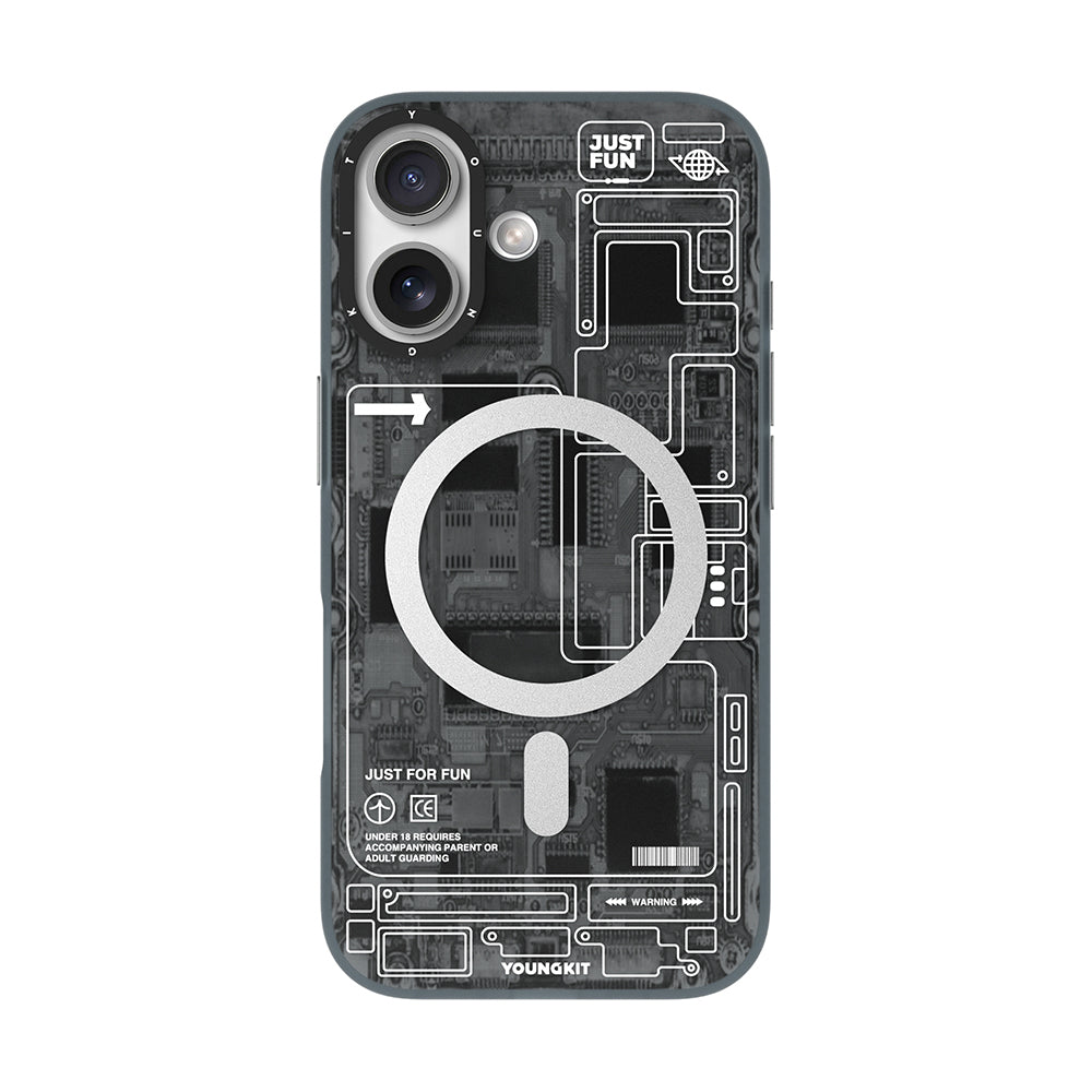 iPhone 17 Kılıf M-safe Şarj Özellikli Kamera Denetim Butonlu Youngkit Technology Serisi Kapak