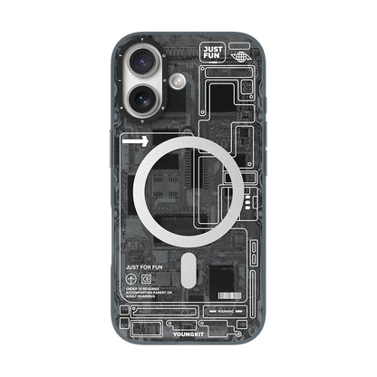 iPhone 17 Kılıf M-safe Şarj Özellikli Kamera Denetim Butonlu Youngkit Technology Serisi Kapak