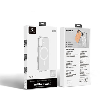 iPhone 17 Kılıf M-safe Şarj Özellikli Metal Kamera Çerçeveli Airbag Tasarımlı Lenyes CK221 Sert PC Kapak