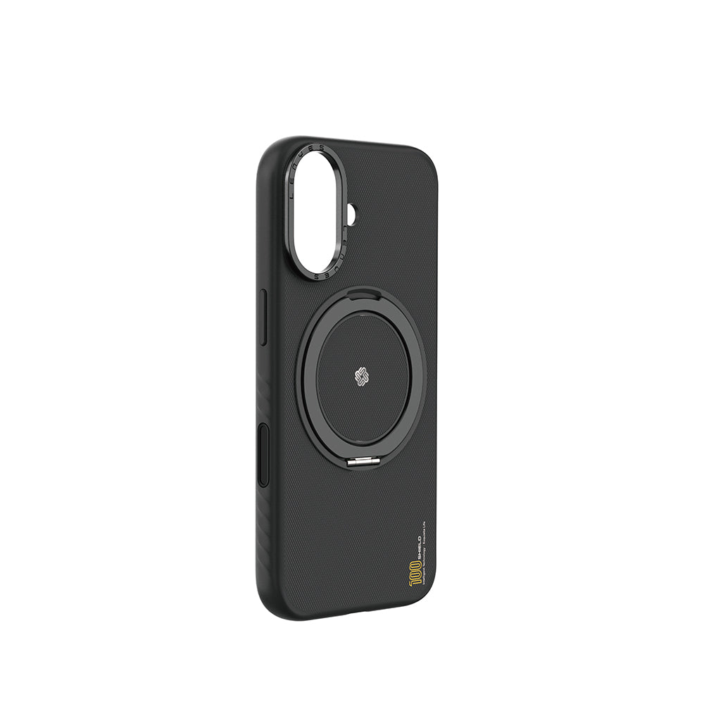 iPhone 17 Kılıf M-safe Şarj Özellikli Metal Standlı Lenyes CK225 Kevlar Kapak