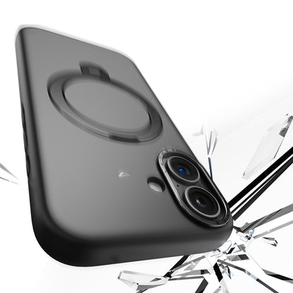 Apple iPhone 17 Kılıf M-safe Şarj Özellikli Metal Standlı Sıvı Silikon Lenyes CK223 Kapak