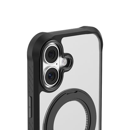 iPhone 17 Kılıf M-safe Şarj Özellikli Parmak Ring Standlı Airbag Tasarımlı Mutural Obsidian Serisi Kapak