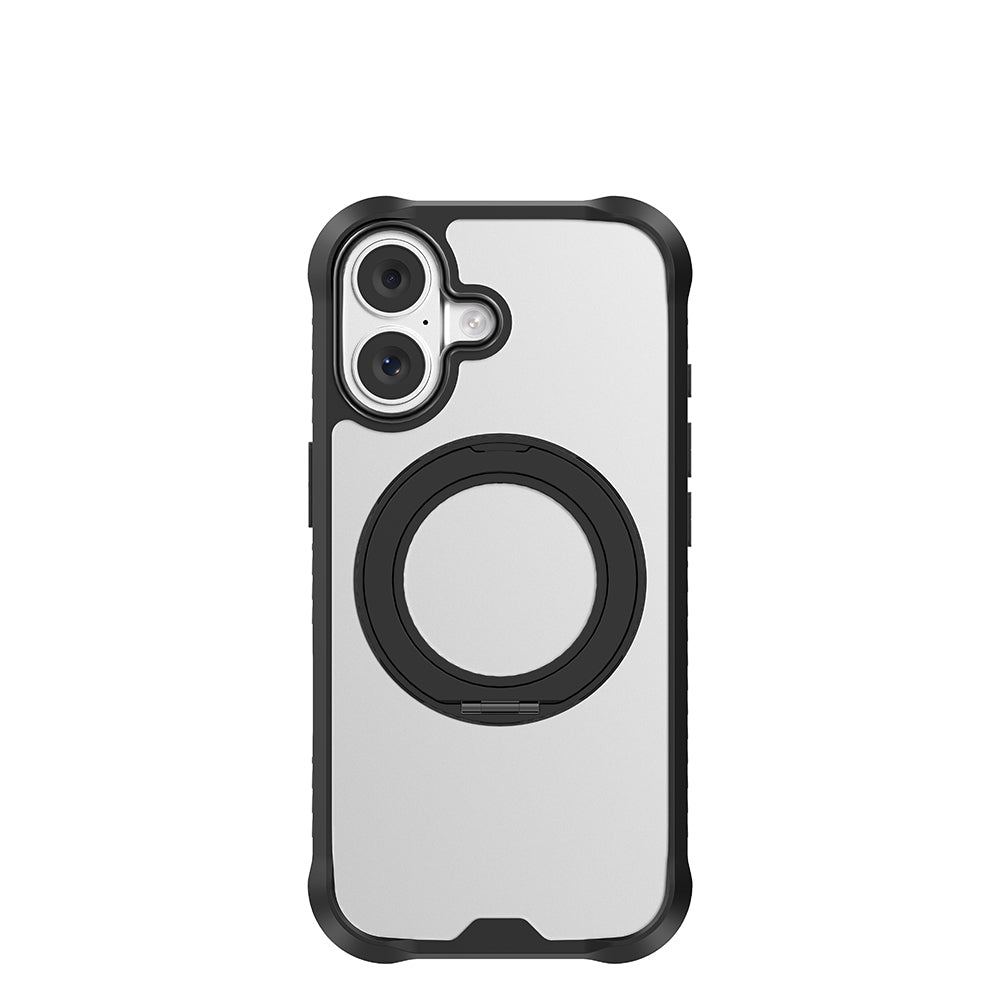 iPhone 17 Kılıf M-safe Şarj Özellikli Parmak Ring Standlı Airbag Tasarımlı Mutural Obsidian Serisi Kapak