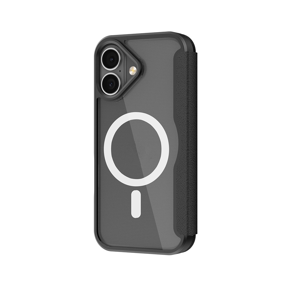 iPhone 17 Kılıf M-Safe Şarj Özellikli Raptic Air Folio Şeffaf Kartlıklı Kapaklı Kılıf
