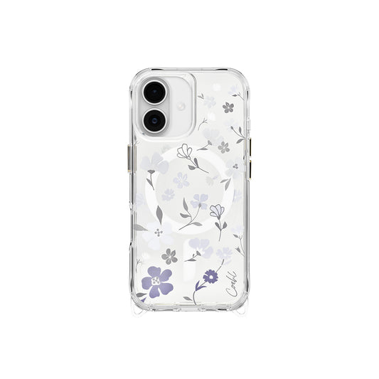 iPhone 17 Kılıf M-safe Şarj Özellikli Şeffaf Arka Yüzey Çiçekli Coehl Amara Kapak