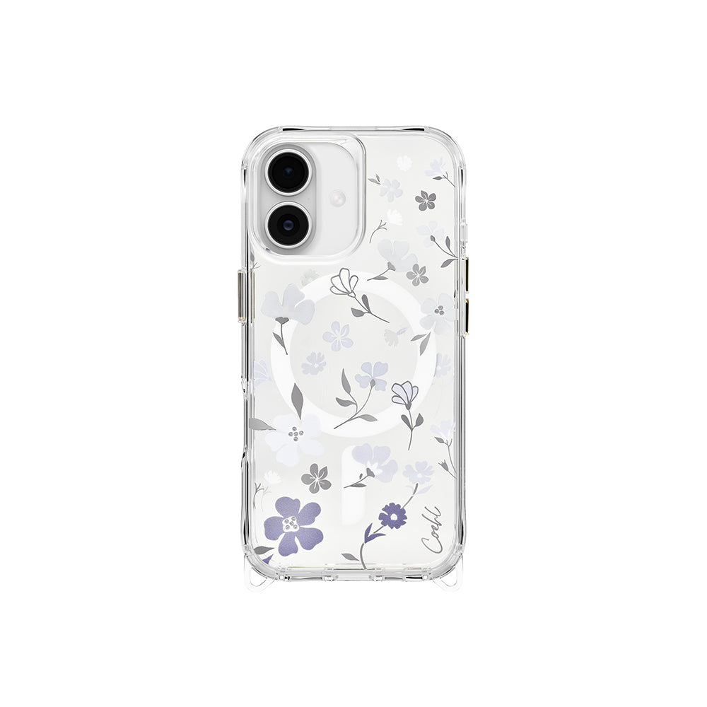 iPhone 17 Kılıf M-safe Şarj Özellikli Şeffaf Arka Yüzey Çiçekli Coehl Amara Kapak