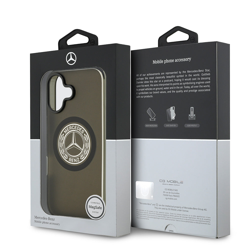 iPhone 17 Kılıf Mercedes Benz Orjinal Lisanslı M-safe Şarj Özellikli Buzlu PC Nostaljik Yıldız Dizayn Kapak