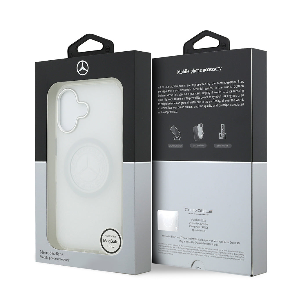 iPhone 17 Kılıf Mercedes Benz Orjinal Lisanslı M-safe Şarj Özellikli Buzlu PC Nostaljik Yıldız Dizayn Kapak